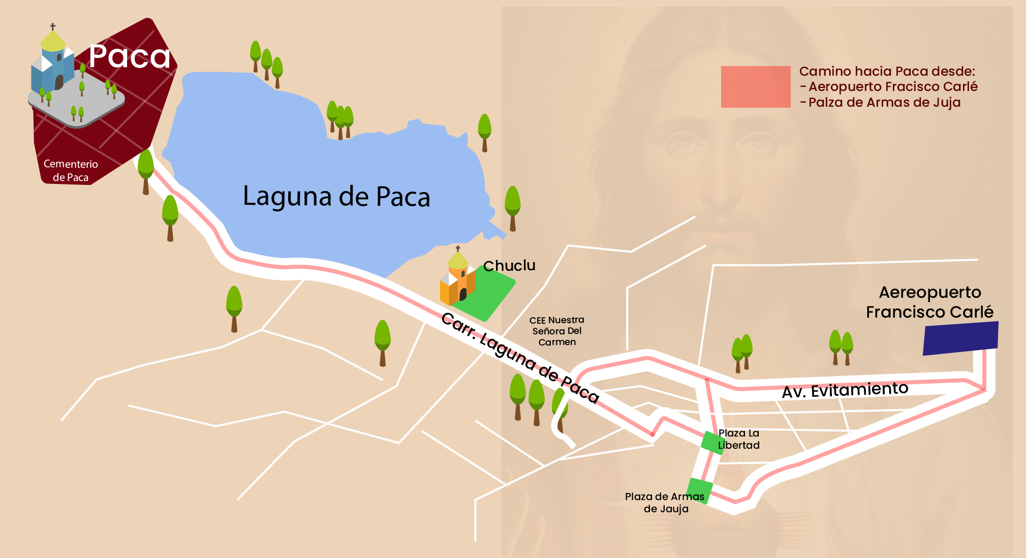Mapa de la ubicación de Paca en Jauja, Perú
